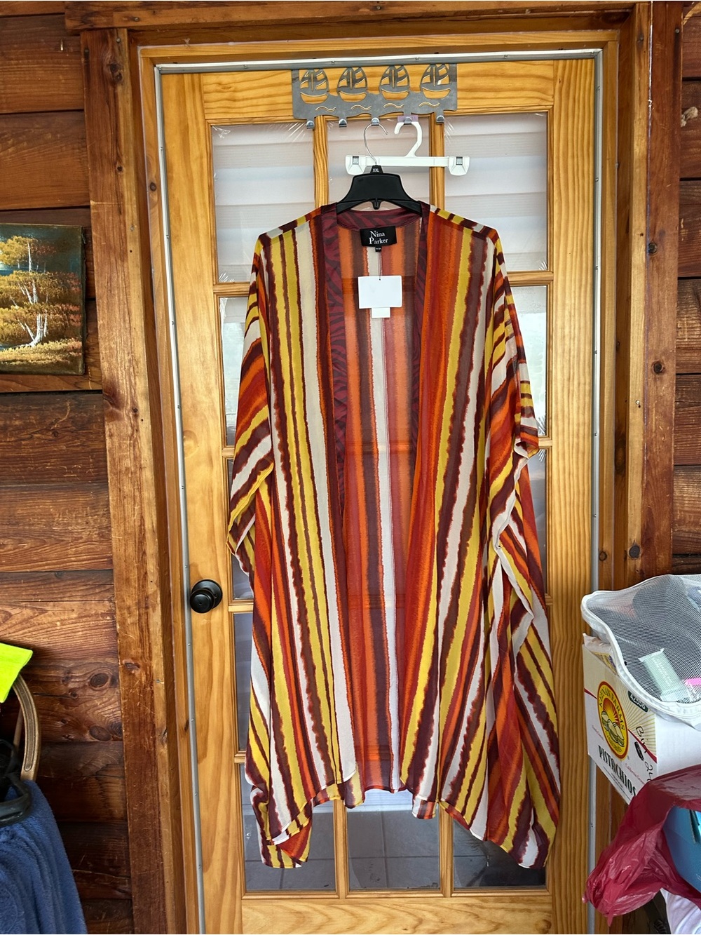 Parker Multicolor Striped Kimono - Rust, Mustard, Red
